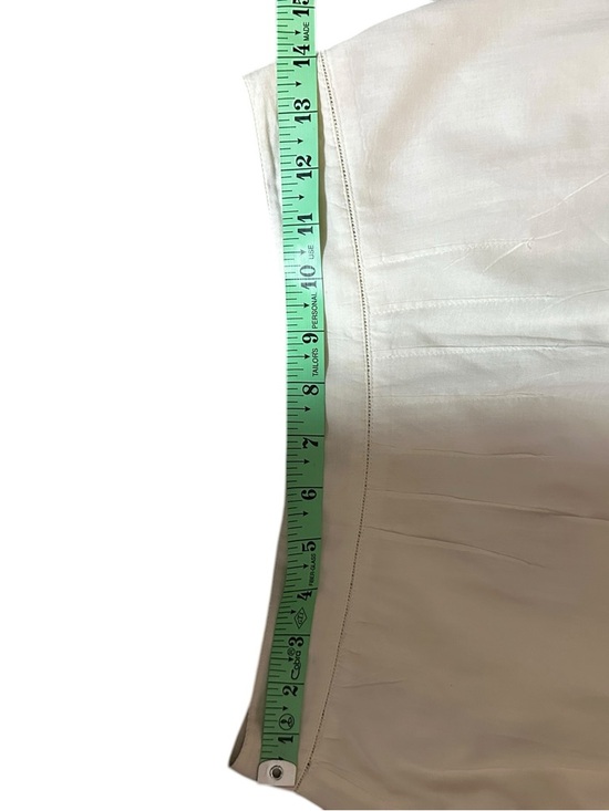 Cordelia 100% Cotton Midi Skirt with Embroidered Flowers, Off White Size 4 - Picture 7 of 14